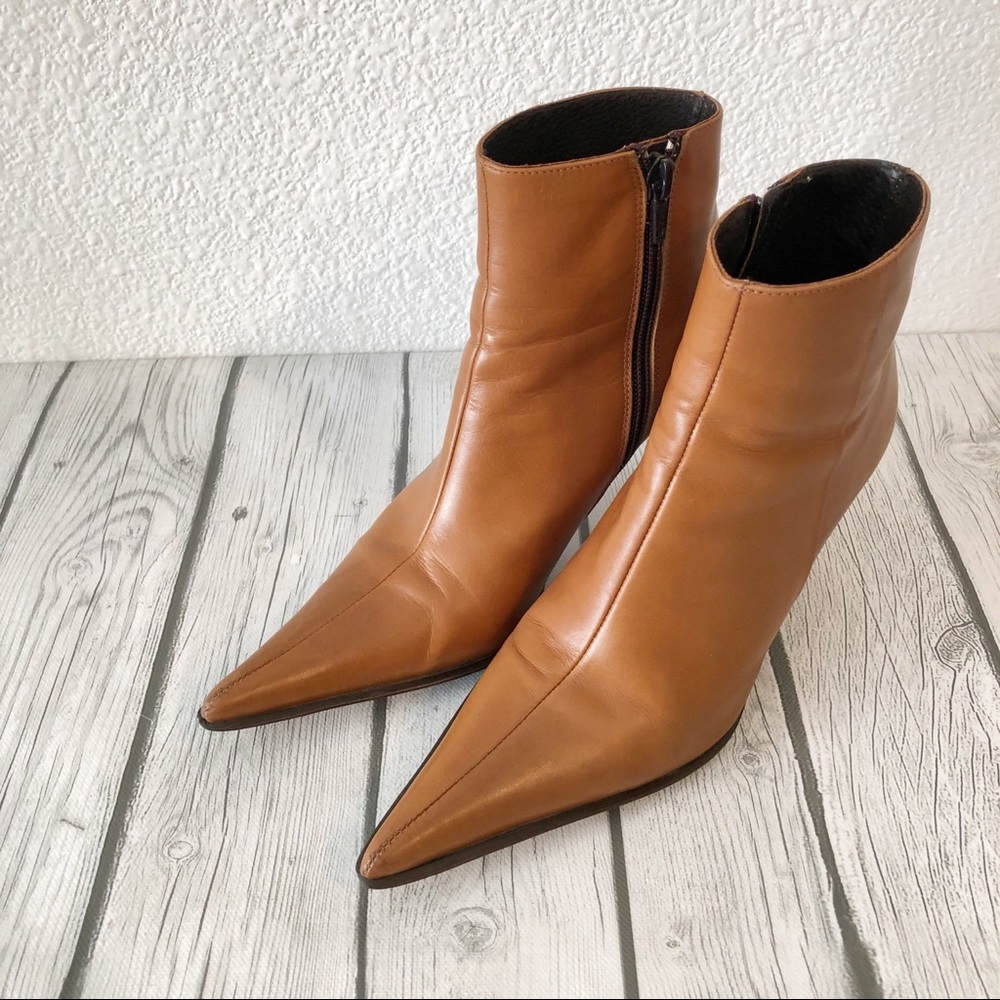 GUESS by Marciano Brown Leather Boots Booties